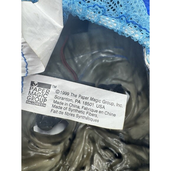 Vintage 2001 The Paper Magic Group Skull Monster Long Blue Hair Cyclops Mask - Picture 8 of 9